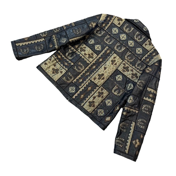Chico’s Beaded and Embroidered Patchwork Leather Jacket - Picture 16 of 16